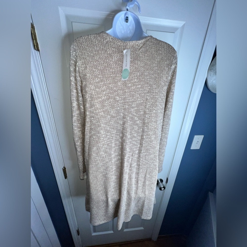 NWT Emory Park Womens Large Taupe Sara Cross Front Knit Sweater Tunic Dress L - Picture 5 of 13